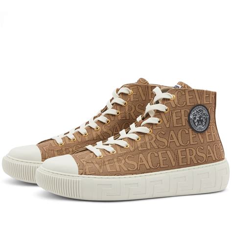 versace buckle high top sneaker|Versace high top vintage sneaker.